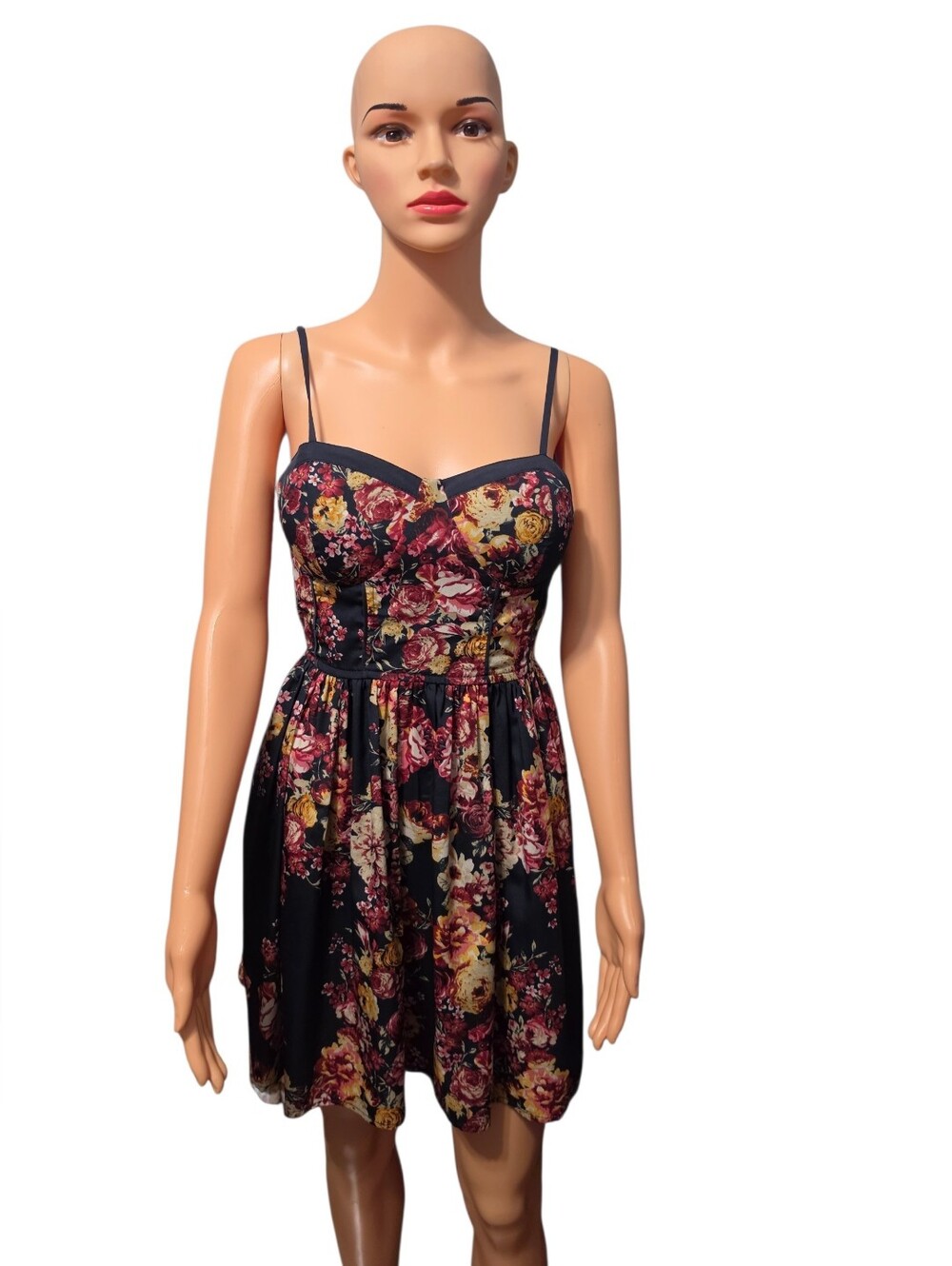 Band Of Gypsies Floral Bustier Mini Dress Corset-Style Romantic Soft Girl Sz M